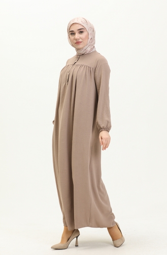 Beige Hijab Dress 5011BGM.BEJ