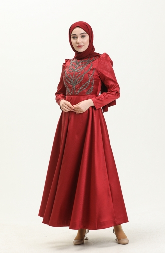 Claret red İslamitische Avondjurk 13670