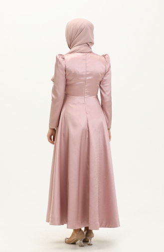 Dusty Rose Hijab Evening Dress 13672