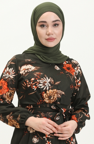 Khaki Hijab Kleider 13619