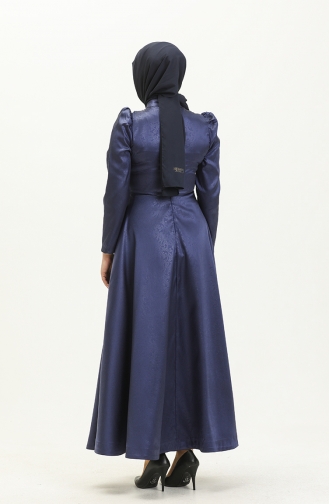 Indigo Hijab Evening Dress 13673