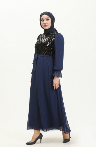 Indigo İslamitische Avondjurk 13715