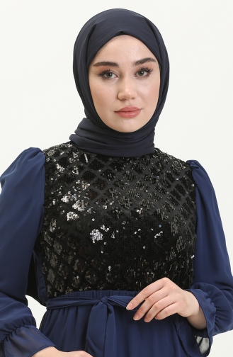 Indigo İslamitische Avondjurk 13715