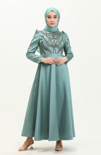 Mint green İslamitische Avondjurk 13674