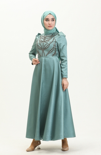 Minzengrün Hijab-Abendkleider 13674