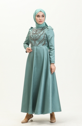 Mint green İslamitische Avondjurk 13674