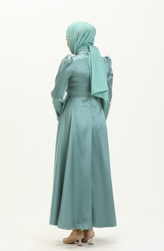 Mint Green Hijab Evening Dress 13674