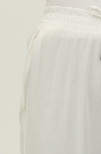  Wide Leg Pocketed Pants 6141-01 White 6141-01