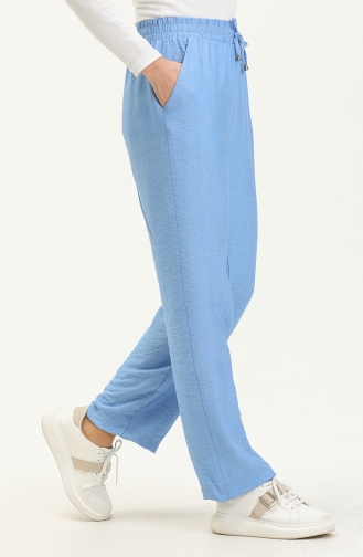 Hose mit weitem Bein und Taschendetail 6141-06 Blau 6141-06