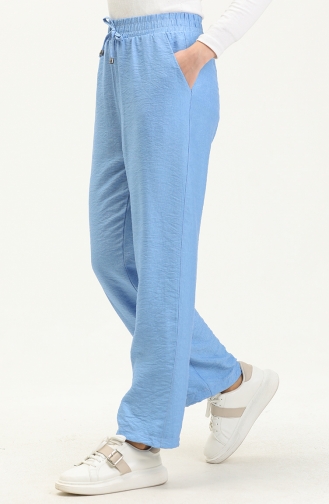 Hose mit weitem Bein und Taschendetail 6141-06 Blau 6141-06