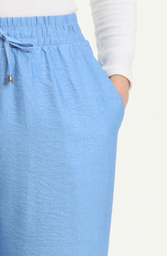 Hose mit weitem Bein und Taschendetail 6141-06 Blau 6141-06