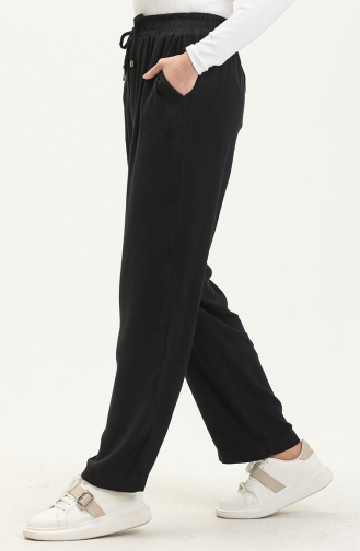 Wide Leg Pocketed Pants 6141-07 Dark Navy Blue 6141-07