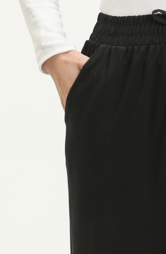 Wide Leg Pocketed Pants 6141-07 Dark Navy Blue 6141-07