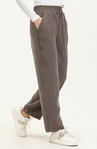 Wide Leg Pocketed Pants 6141-09 Dark Mink 6141-09