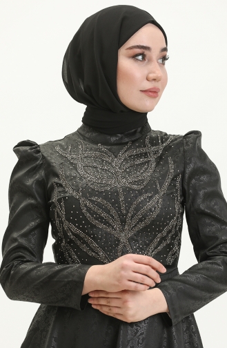 Schwarz Hijab-Abendkleider 13669