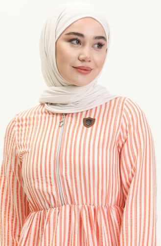 Orange Hijab Dress 13407