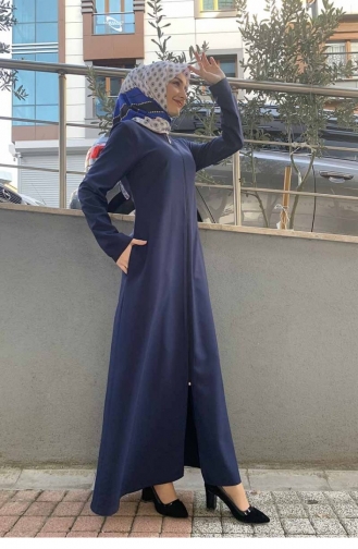 Navy Blue Abaya 0006SGS.LCV