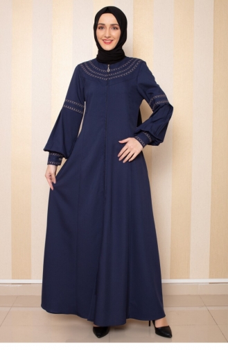 Navy Blue Abaya 0008SGS.LCV