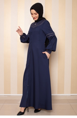 Navy Blue Abaya 0008SGS.LCV