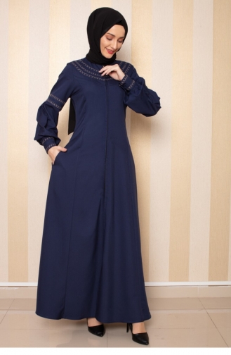 Navy Blue Abaya 0008SGS.LCV