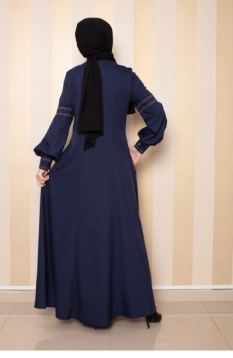 Navy Blue Abaya 0008SGS.LCV