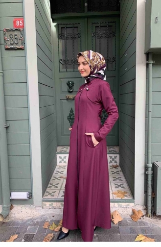 Bolero Görünümlü Ferace Mürdüm