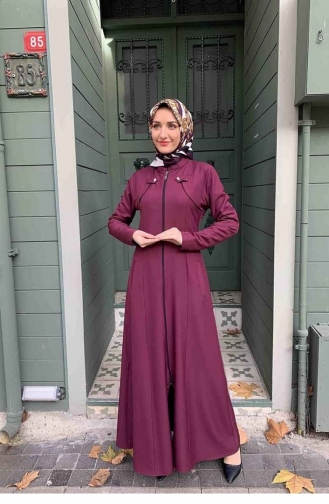 Bolero Görünümlü Ferace Mürdüm