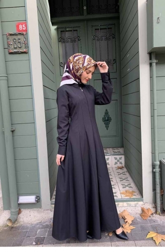 Manşeti Düğmeli Ferace Siyah
