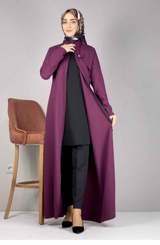Bolero Görünümlü Ferace Mürdüm