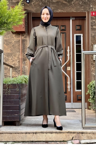 Khaki Abaya 0019SGS.HAK