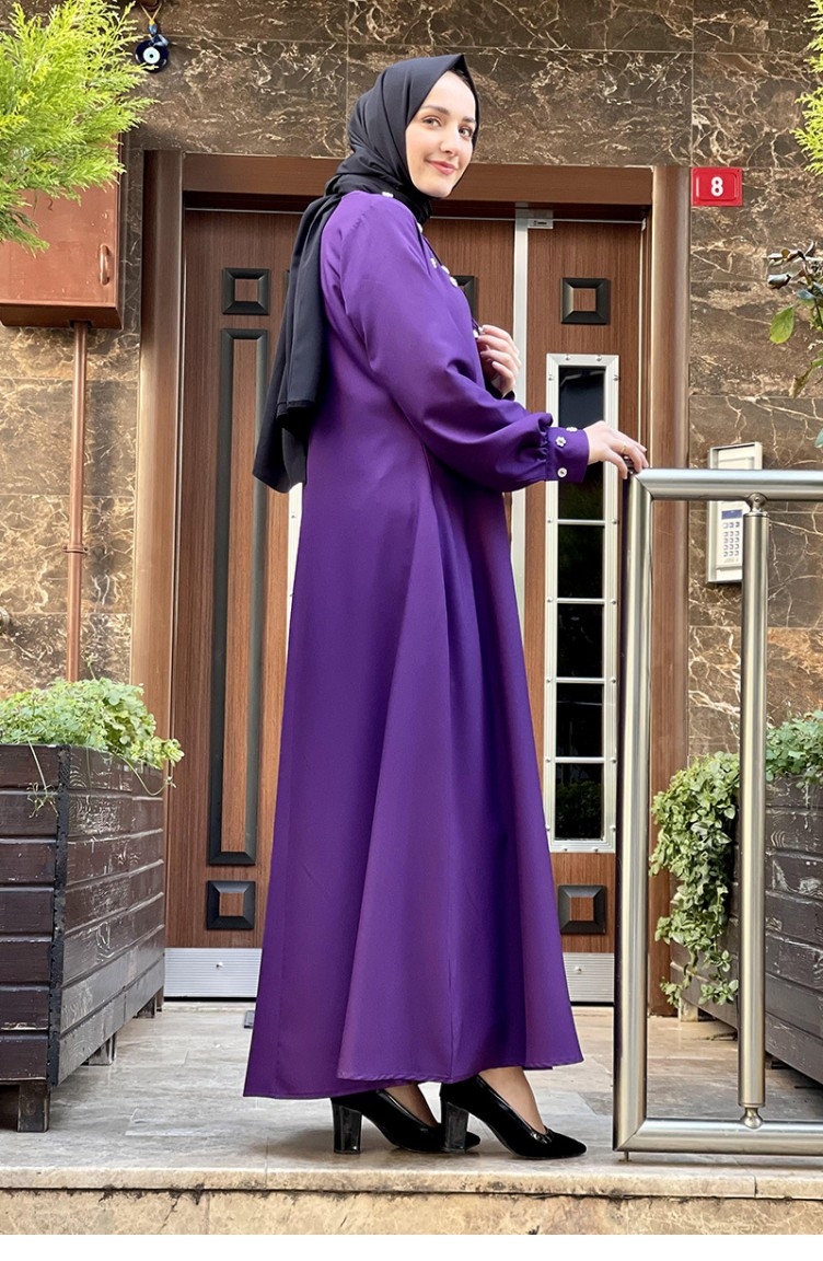 Purple Abaya 0020SGS.MOR | Sefamerve