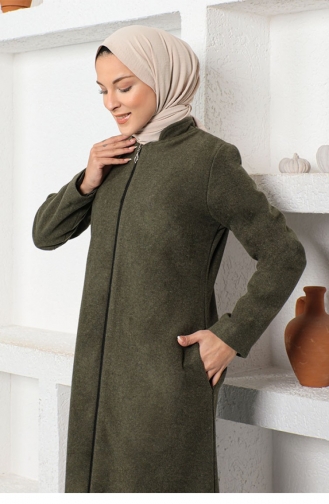 Khaki Abaya 0025SGS.HAK