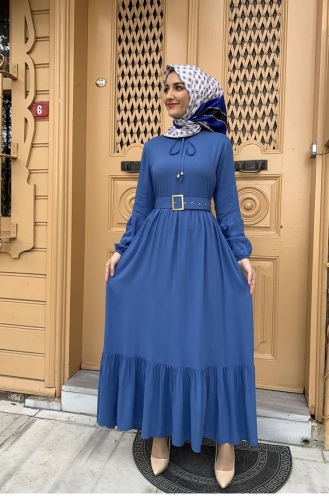 Indigo Hijab Dress 0220SGS.ING