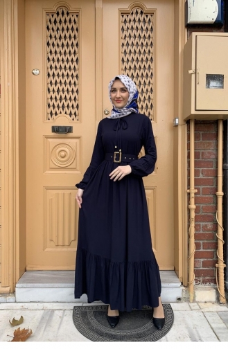 Dunkelblau Hijab Kleider 0220SGS.LCV