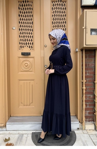 Dunkelblau Hijab Kleider 0220SGS.LCV