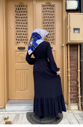 Navy Blue Hijab Dress 0220SGS.LCV