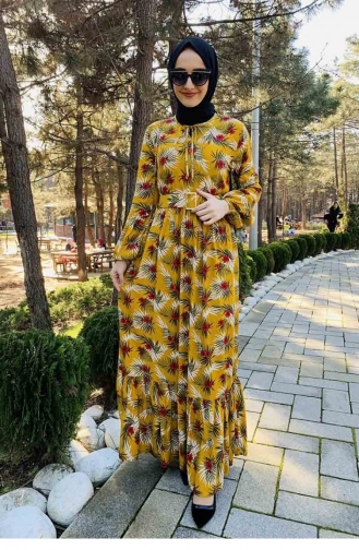 Mustard Hijab Dress 0237SGS.HRD