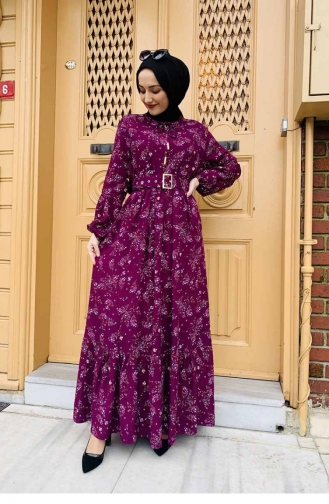 Plum Hijab Dress 0239SGS.MRD