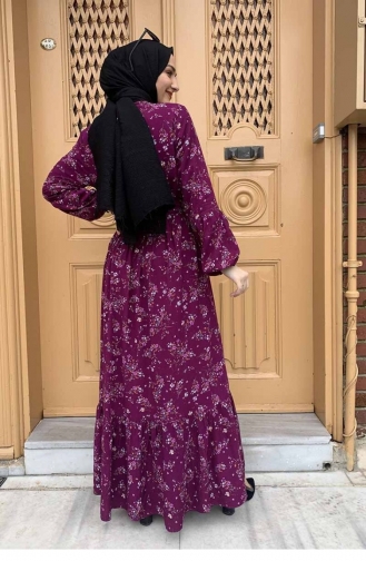 Plum Hijab Dress 0239SGS.MRD