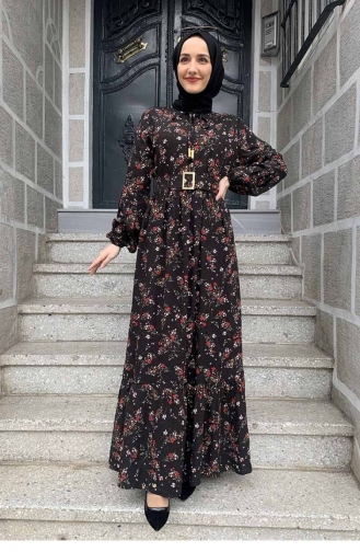 Black İslamitische Jurk 0239SGS.SYH
