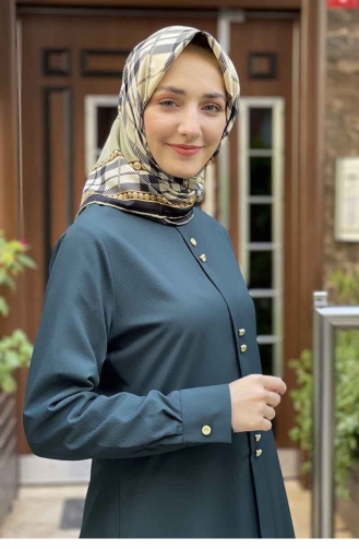 Düğmeli İkili Takım Zümrüt Yeşil