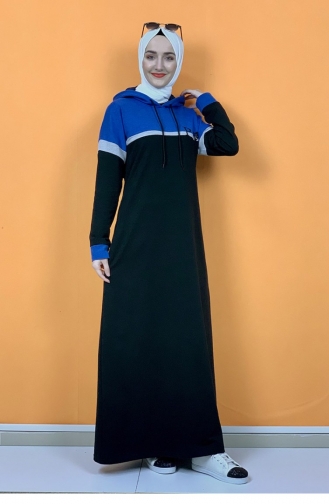 Schwarz Hijab Kleider 1009MG.SYH