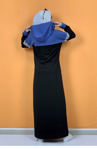 Schwarz Hijab Kleider 1009MG.SYH