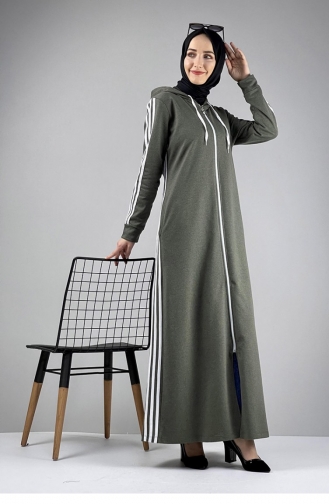 Khaki Abaya 1036MG.HAK