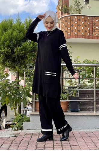 Triko İkili Takım Siyah