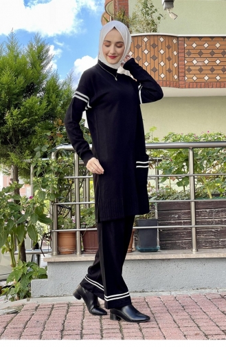 Triko İkili Takım Siyah