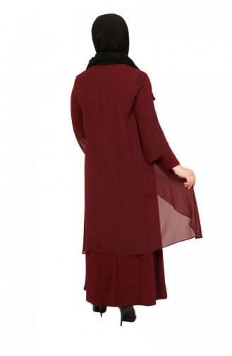Weinrot Hijab Kleider 4000SMR.BRD