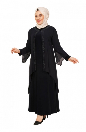 Navy Blue İslamitische Jurk 4000SMR.LCV