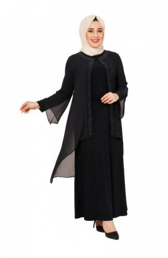Navy Blue İslamitische Jurk 4000SMR.LCV