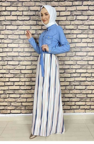 Robe Hijab Bleu 5032MZ.MBY